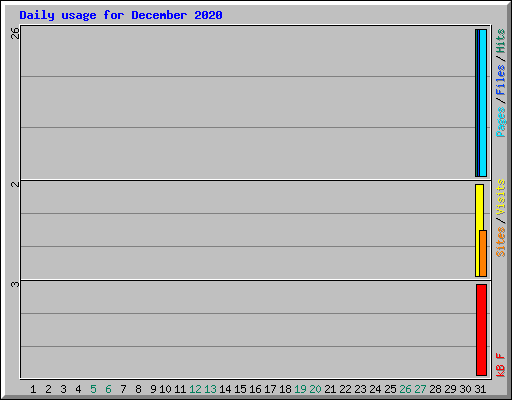 Daily usage for December 2020