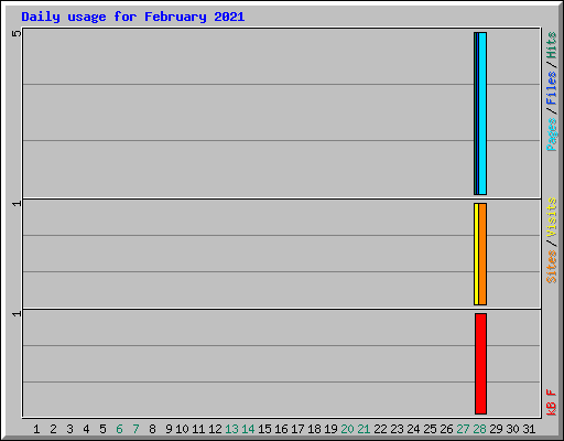 Daily usage for February 2021